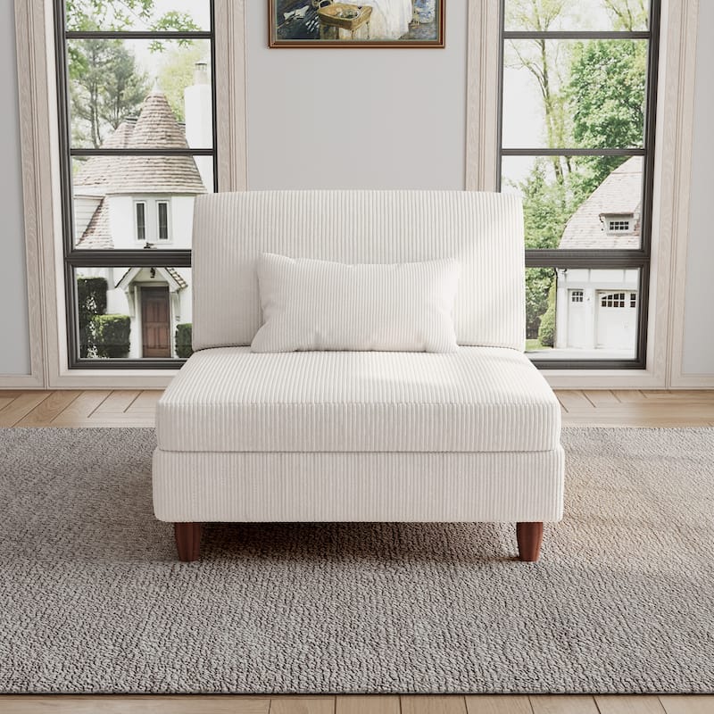 Corduroy Armless Chair Accent Chair Sofa