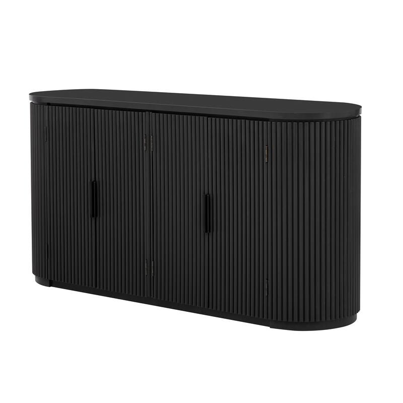 63" Black Storage Cabinet Entry Cabinet Buffet Cabinet Console Table