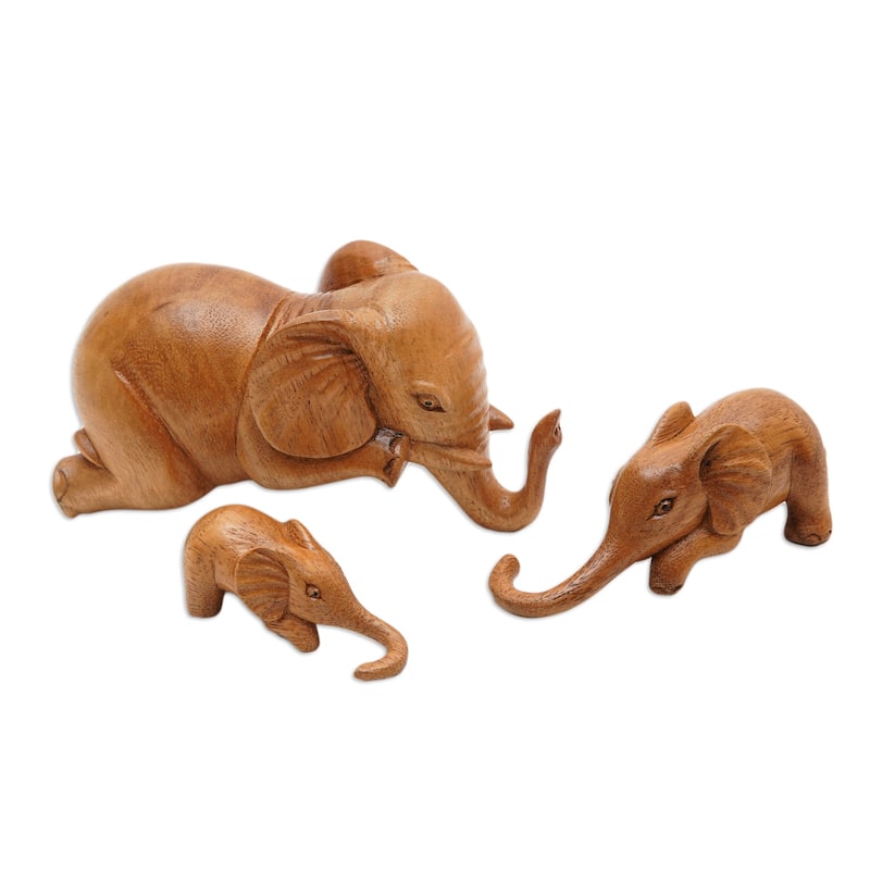 Novica Handmade Family Fun Wood Sculptures (Set Of 3)