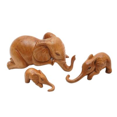 Novica Handmade Family Fun Wood Sculptures (Set Of 3)
