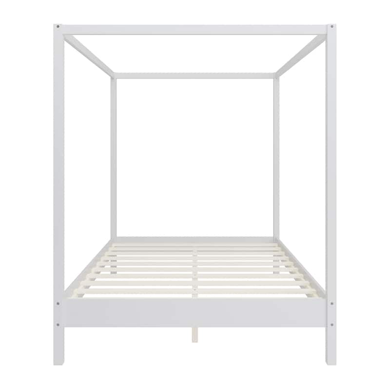 Modern Four Poster Wooden Platform Bed Canopy Bed