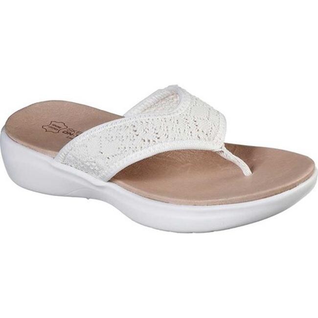 skechers on the go luxe leather thong sandals