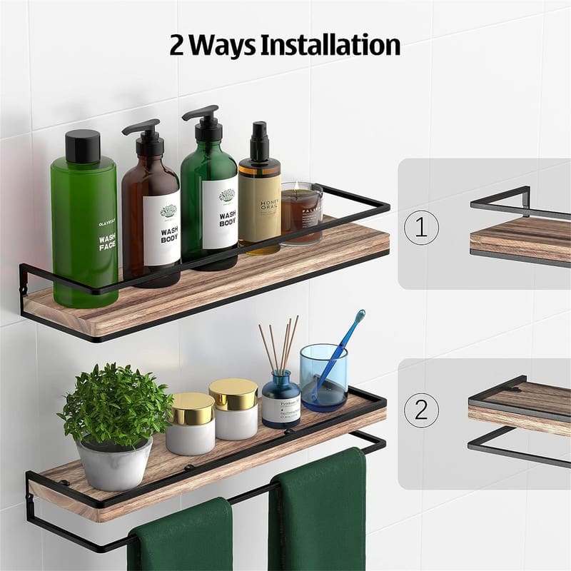 Floating Shelves Wall Mounted Set of 2 - 17"D x 5"W x 3"H