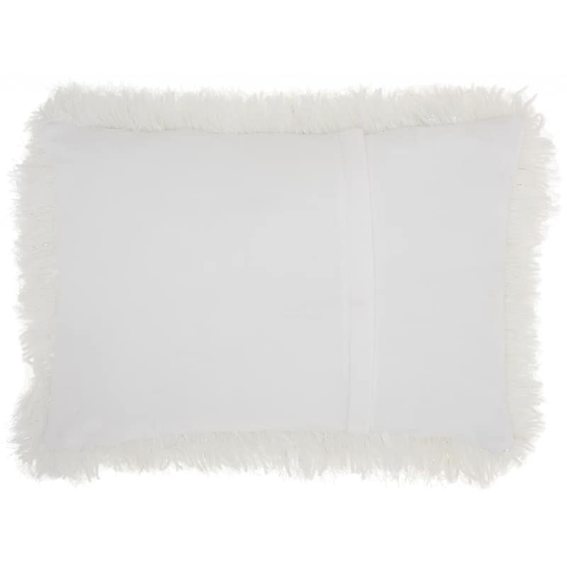 HomeRoots 14" X 20" Slate Gray Faux Fur Throw Pillow
