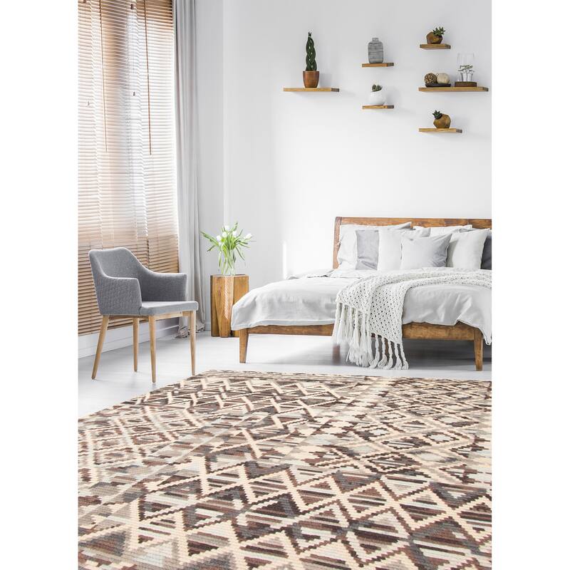 ECARPETGALLERY Hand-knotted Tangier Cream Wool Rug - 5'4 x 7'9