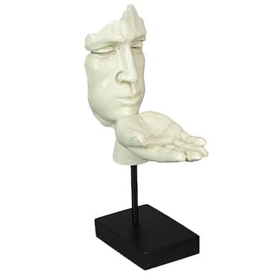 Zeckos White Resin Blowing A Kiss Tealight Candle Holder Statue - 11.5 X 7.25 X 3.25 inches