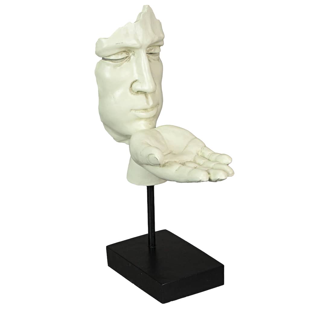 Zeckos White Resin Blowing A Kiss Tealight Candle Holder Statue - 11.5 X 7.25 X 3.25 inches