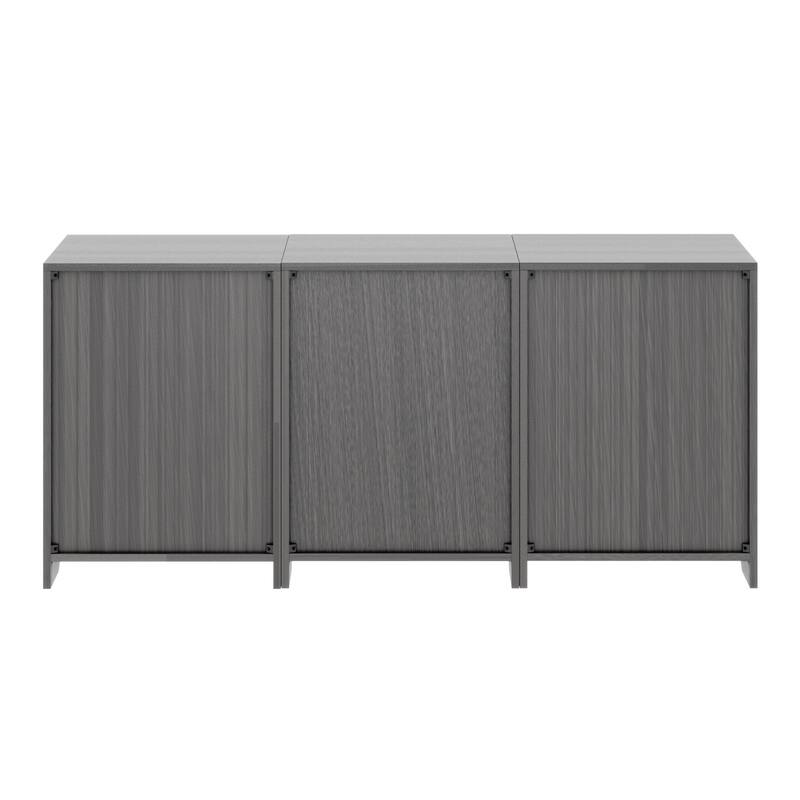 3-Piece Storage Cabinet Set - 26.25" - Charcoal Gray
