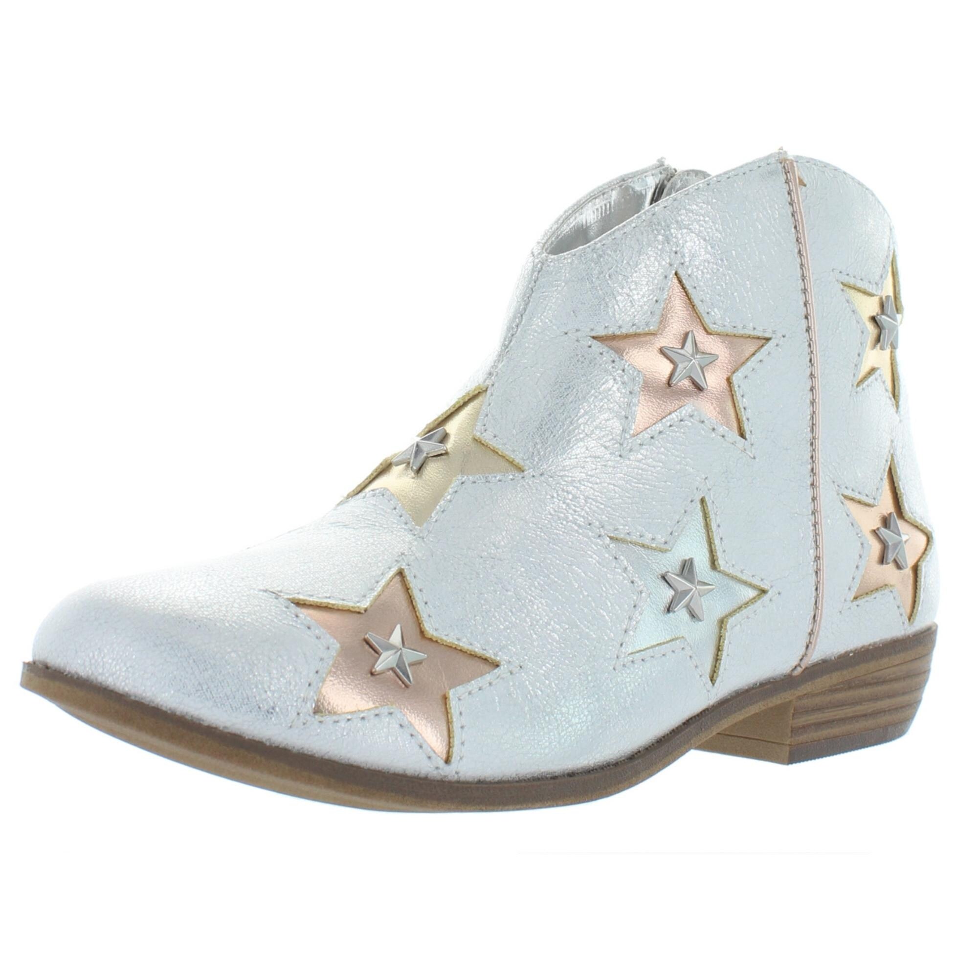 girls silver ankle boots