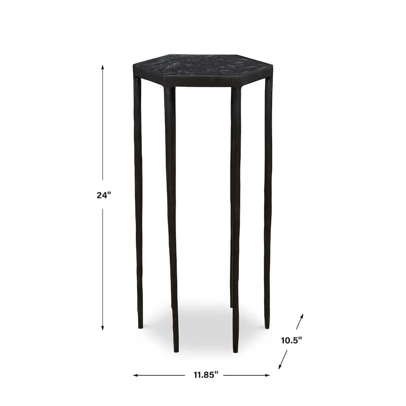 Hexagonal Marble Top Accent Table - 24"