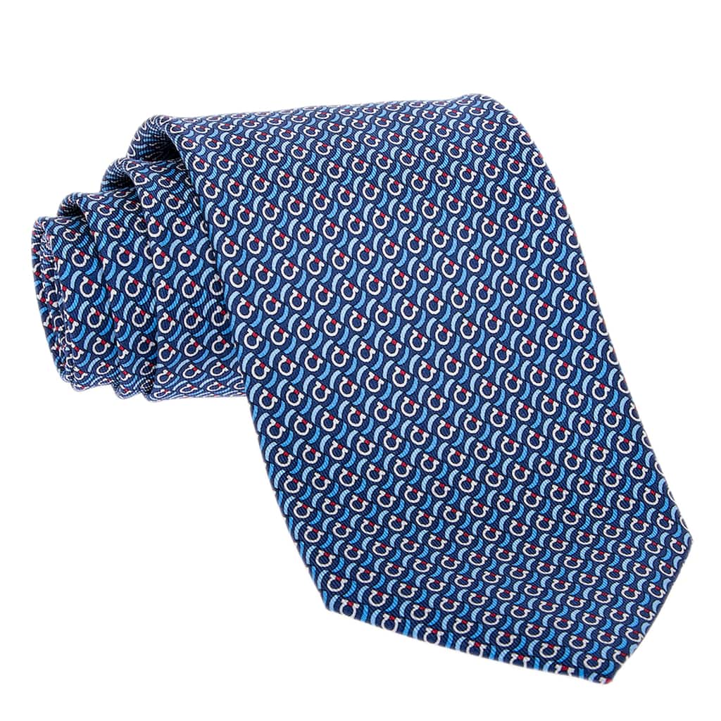 Ferragamo Gancini Print Silk Tie