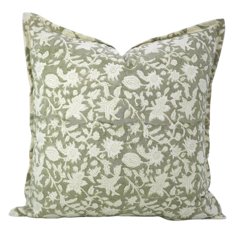 Fabdivine Handmade Block Print Cushion Cover Throw Home Décor Double Oxford Edges Pillow Case