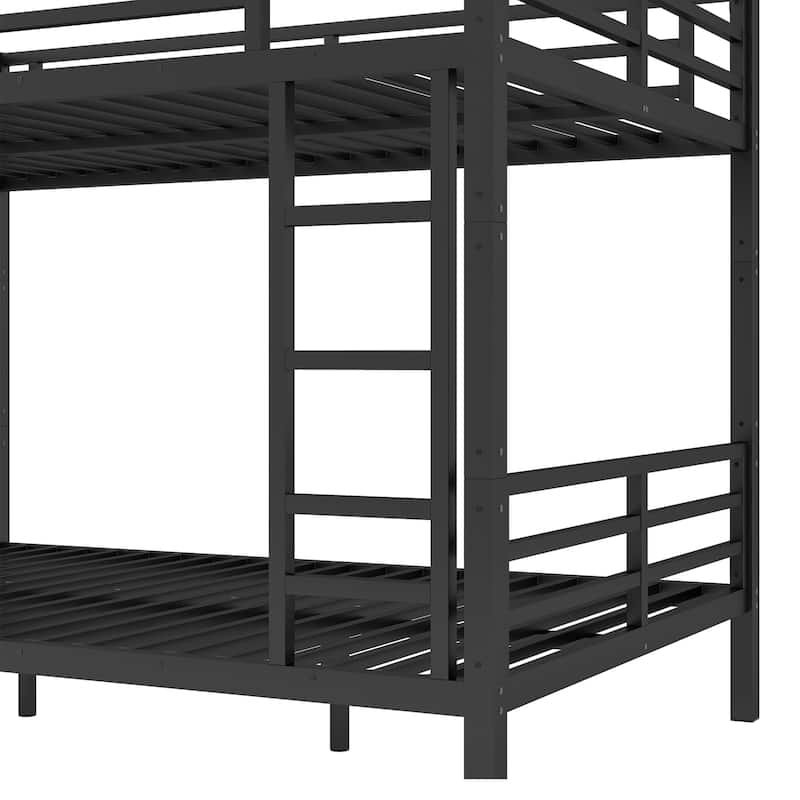 Full XL-over-Full XL Metal Bunk Bed with Noise Reduction and Under-Bed Storage