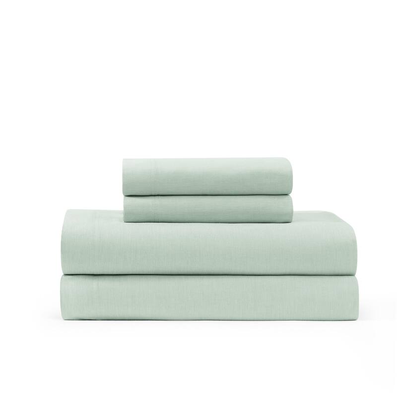Tommy Hilfiger Washed Cotton Chambray Sheet Set - Green - King