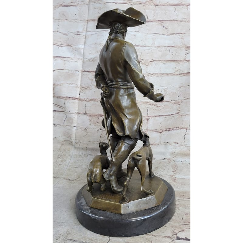 Frederick The Great Of Prussia W/ Imitative Dogs Bronze Statue Sculpture Figure Kaesbach 16 Inches X 8.5 Inches