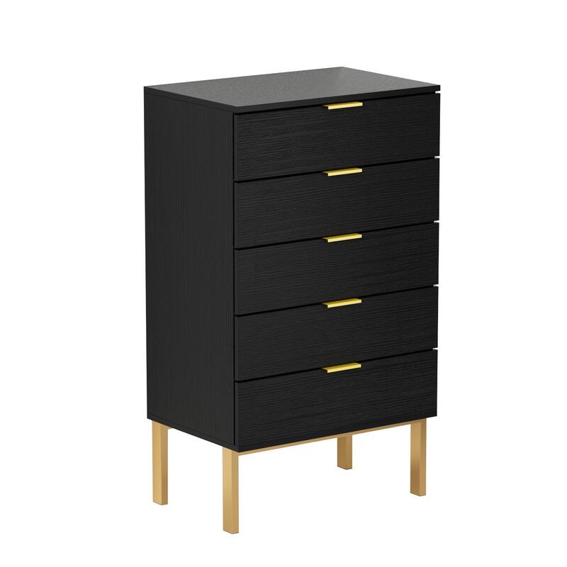 5-drawer Storage Chest Bedroom Nightstand Gadgets Cabinet