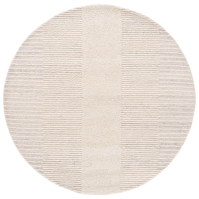 SAFAVIEH Handmade Abstract Austen Wool Rug - 6' Round - Beige/Ivory
