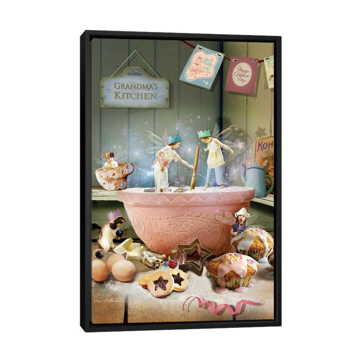 iCanvas "Lets Celebrate" by Charlotte Bird Framed Canvas Print