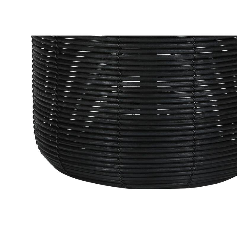 Lighting, 23"h, Table Lamp, Black Rattan, Ivory / Cream Shade, Modern