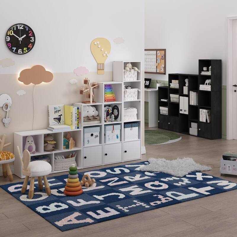 Furinno Luder 3-Tier Shelf Bookcase with 1 Door Storage Cabinet