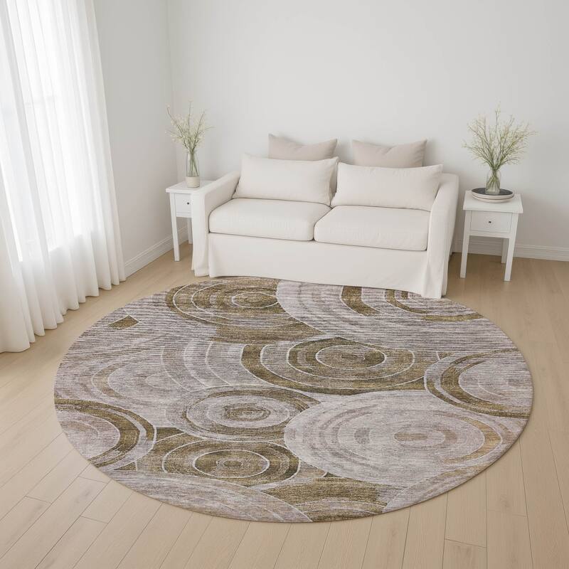 Premium Washable Super Soft Contemporary Mosaic Mayfield Rug - Brown - 8' x 8'