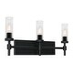 preview thumbnail 1 of 11, AFX HNTV2411MB Huntington 3 Light 24" Wide Vanity Light with Ribbed Black
