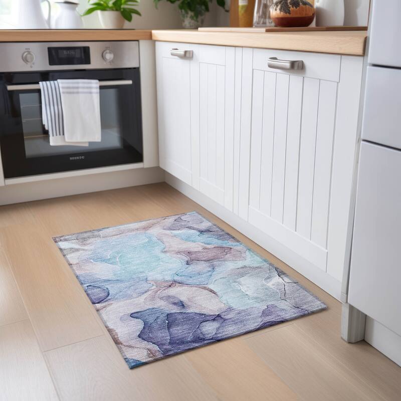 Dava Unique Abstract Weather Resistant Blended Style Outdoor Rug