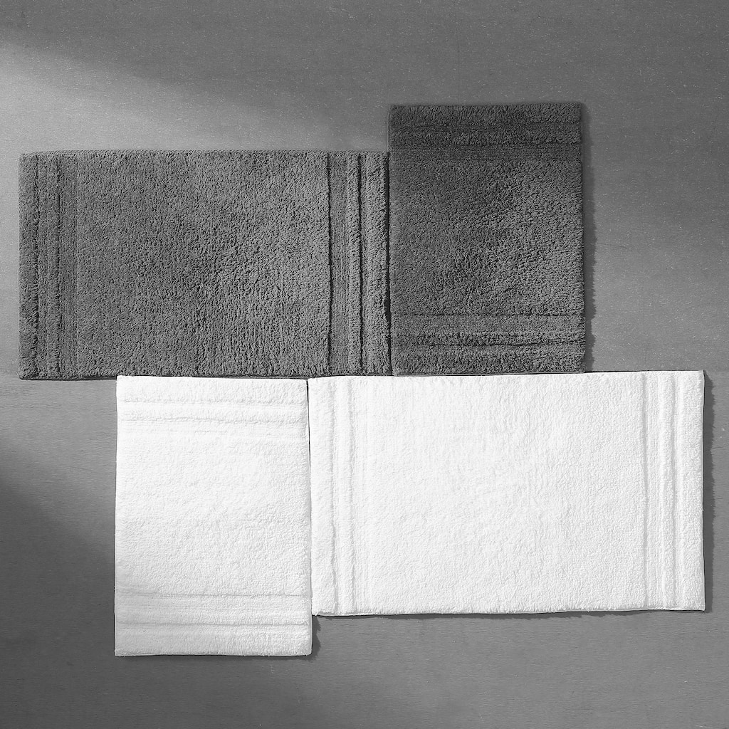 Vera Wang Eden Solid Reversible Cotton 2 Piece Bath Rug Set