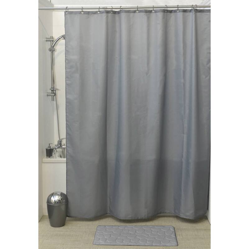 Extra Long Shower Curtain Polyester 12 Rings 79"L x 71"W