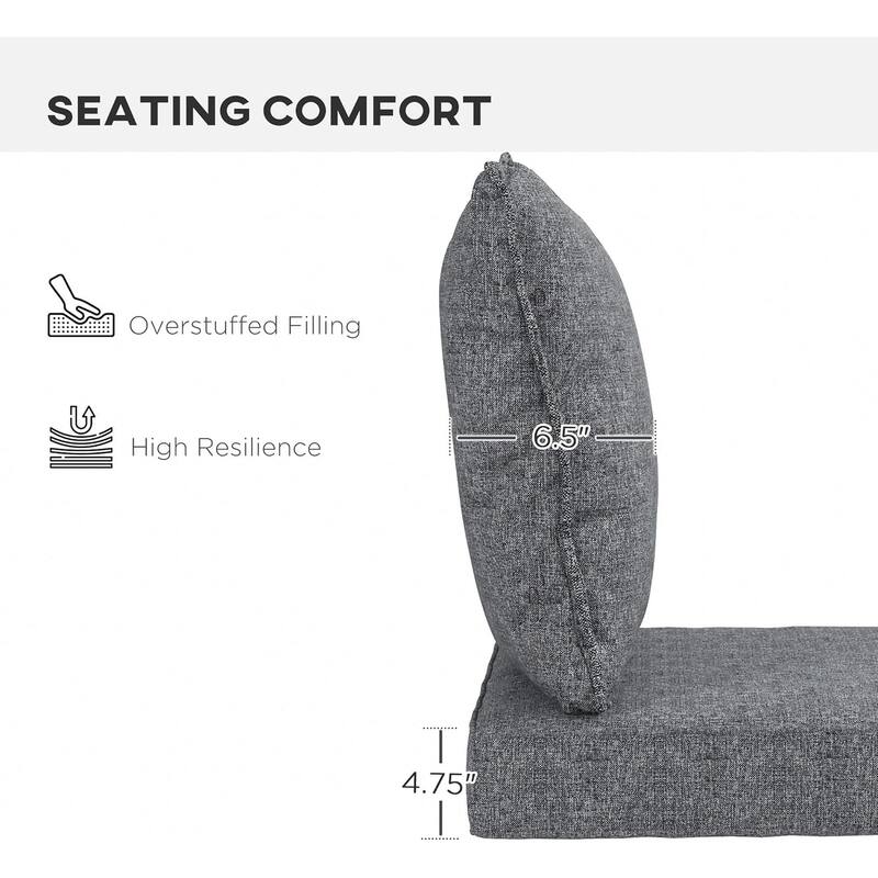 Outsunny 8-Piece Patio Chair Cushion and Back Pillow Set, Seat Replacement Patio, Cushions Set for Outdoor Garden Furniture