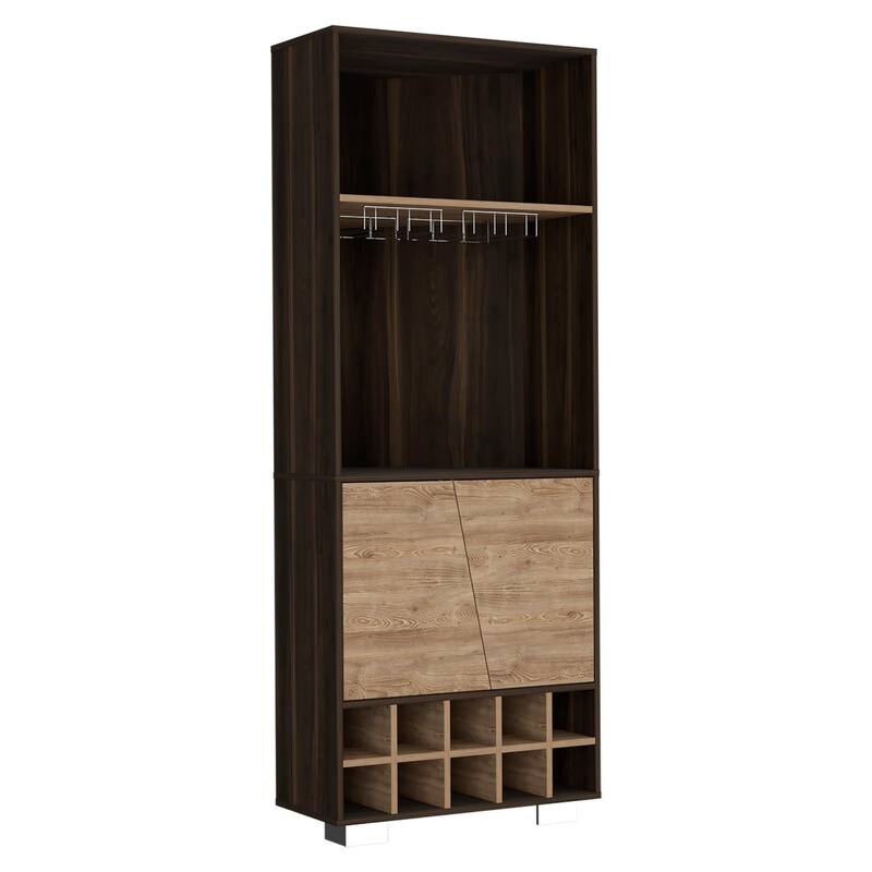 Fraktal Corner, Wine Rack, Two Shelves, Double Door