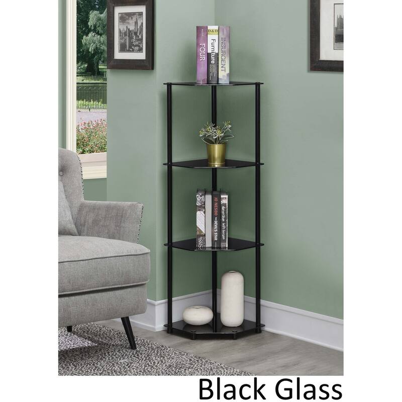 Convenience Concepts Designs2Go Classic Glass 4 Tier Corner Shelf