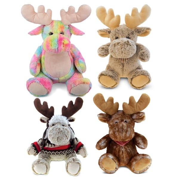 slide 2 of 7, DolliBu Plush Moose Stuffed Toys - Wildlife Creature Plush Kit Toys