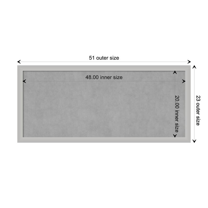Amanti Art Low Luster Silver Framed Magnetic Board - Board Size 48x20