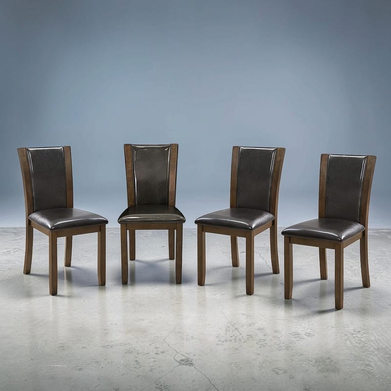 Wooden Dining Chairs Set of 4, Upholstered Side Chairs with Padded Seat for Kitchen & Dining Room