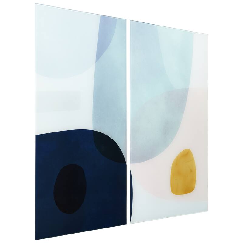 Gold Monde Frameless Free Floating Tempered Glass Graphic Wall Art Set