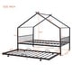 preview thumbnail 26 of 87, Metal House Bed with Trundle and Roof for Kids, Boys and Girls, Bedroom