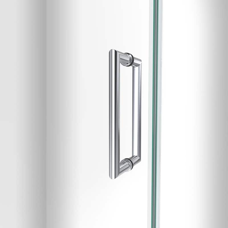 DreamLine Unidoor-LS 46-47 in. W x 72 in. H Frameless Hinged Shower Door with L-Bar - 46" - 47" W