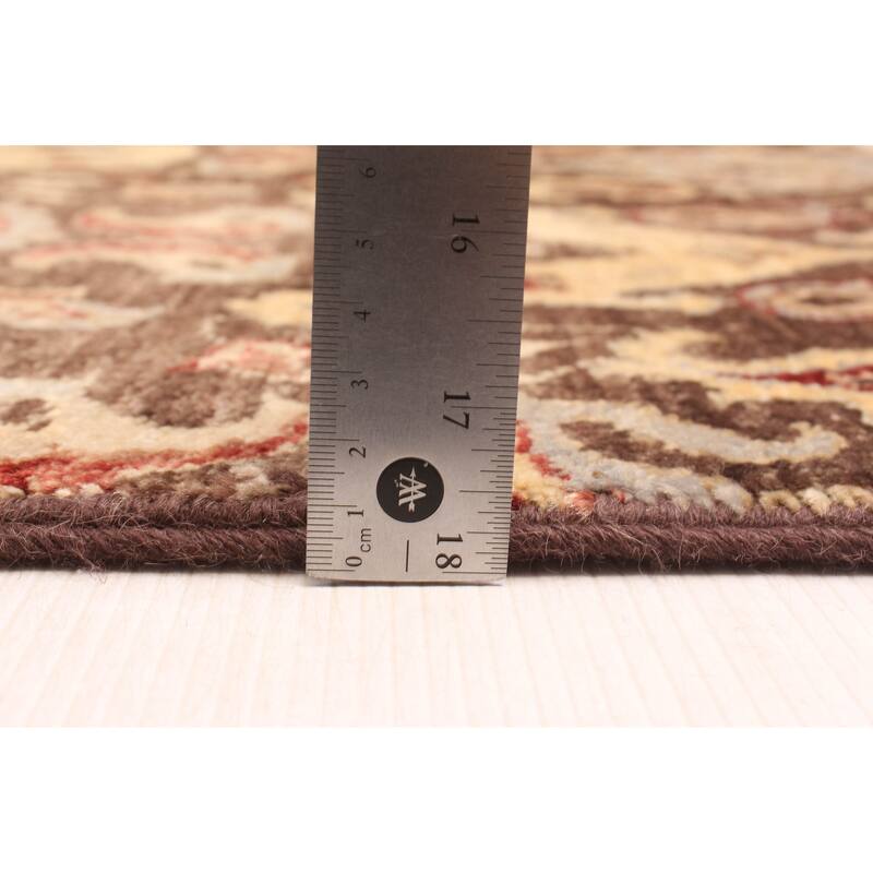 ECARPETGALLERY Hand-knotted Peshawar Ziegler Dark Brown Wool Rug - 8'0 x 9'10