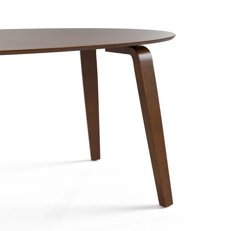 Furniture of America Beau I Mid-century Walnut 71-inch Wood Oval Dining Table