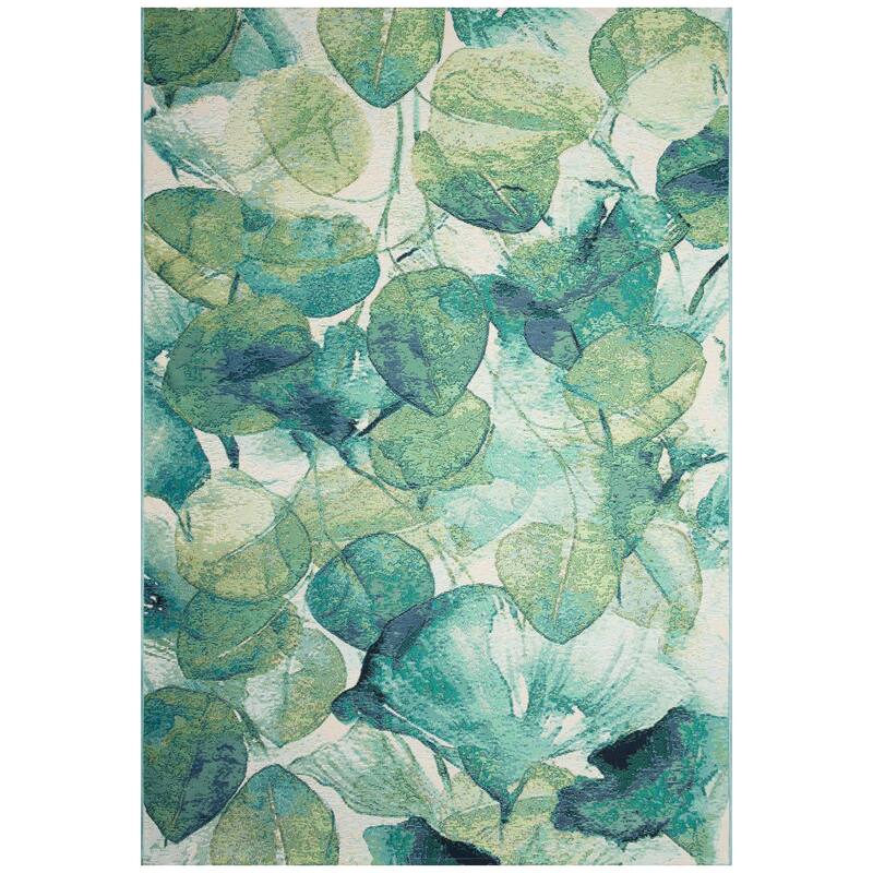 Liora Manne Marina Lotus Indoor/Outdoor Rug Green 3'3" x 4'11" - 3'3" x 4'11"