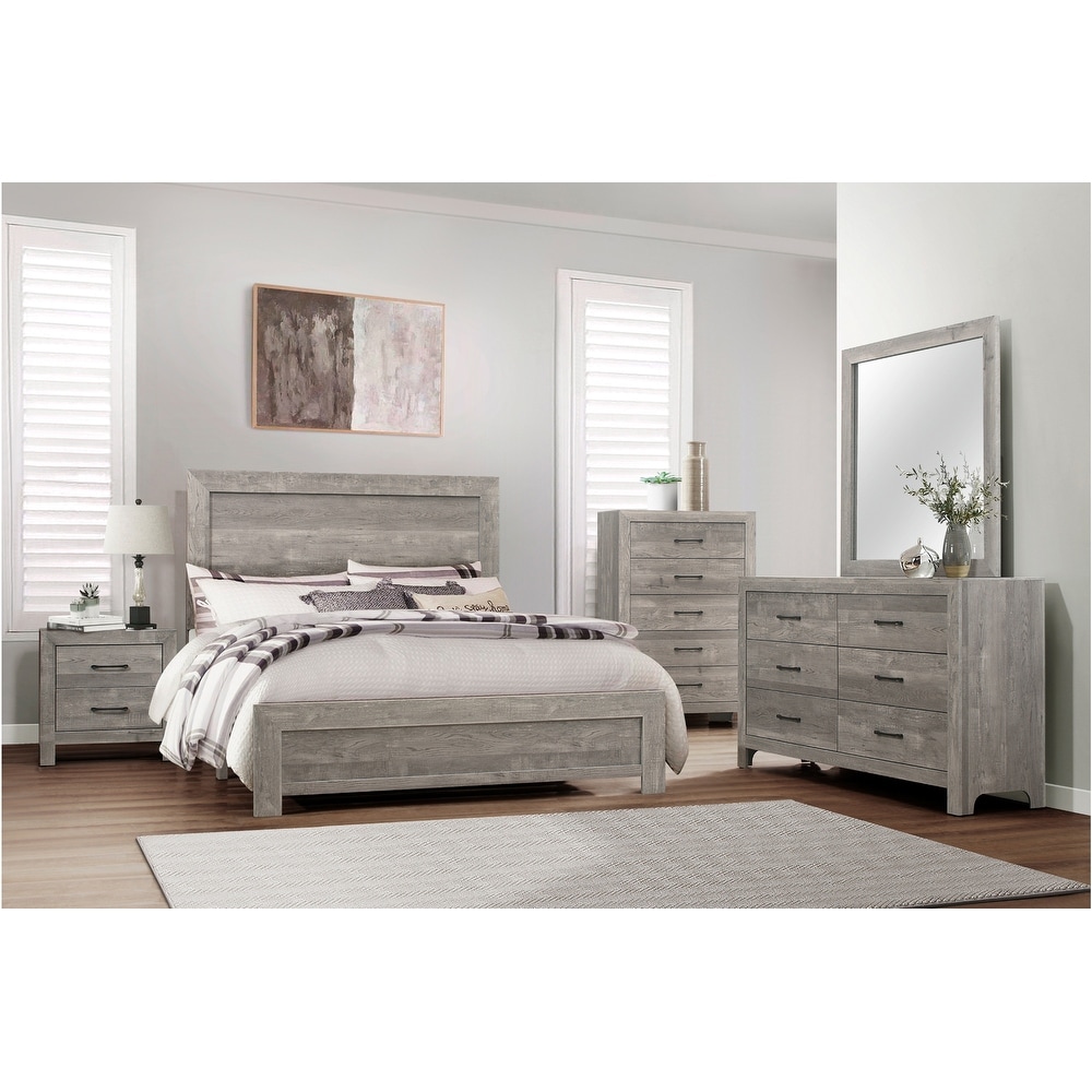 Grey wood bedroom shop set