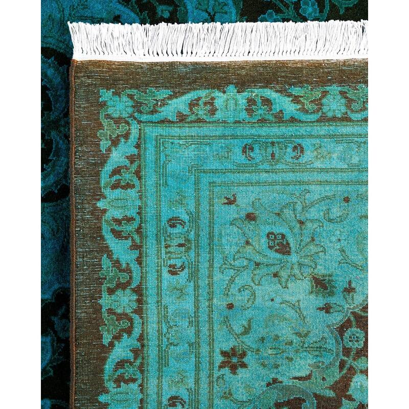 Overdyed, One-of-a-Kind Hand-Knotted Area Rug - Blue - 8' 2" x 10' 3"