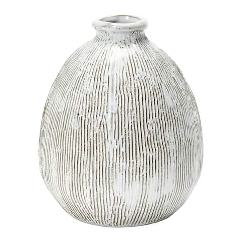 Terra cotta Vase, White