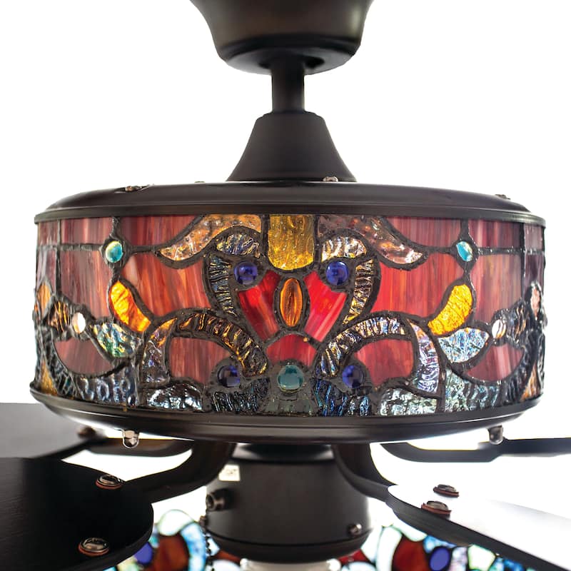 Copper Grove Guasipati 52-inch Tiffany-style Magna Carta Ceiling Fan - 52"L x 52"W x 16.5