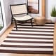 preview thumbnail 34 of 148, SAFAVIEH Handmade Montauk Caspian Stripe Cotton Flatweave Rug 3' x 5' - Chocolate/Ivory