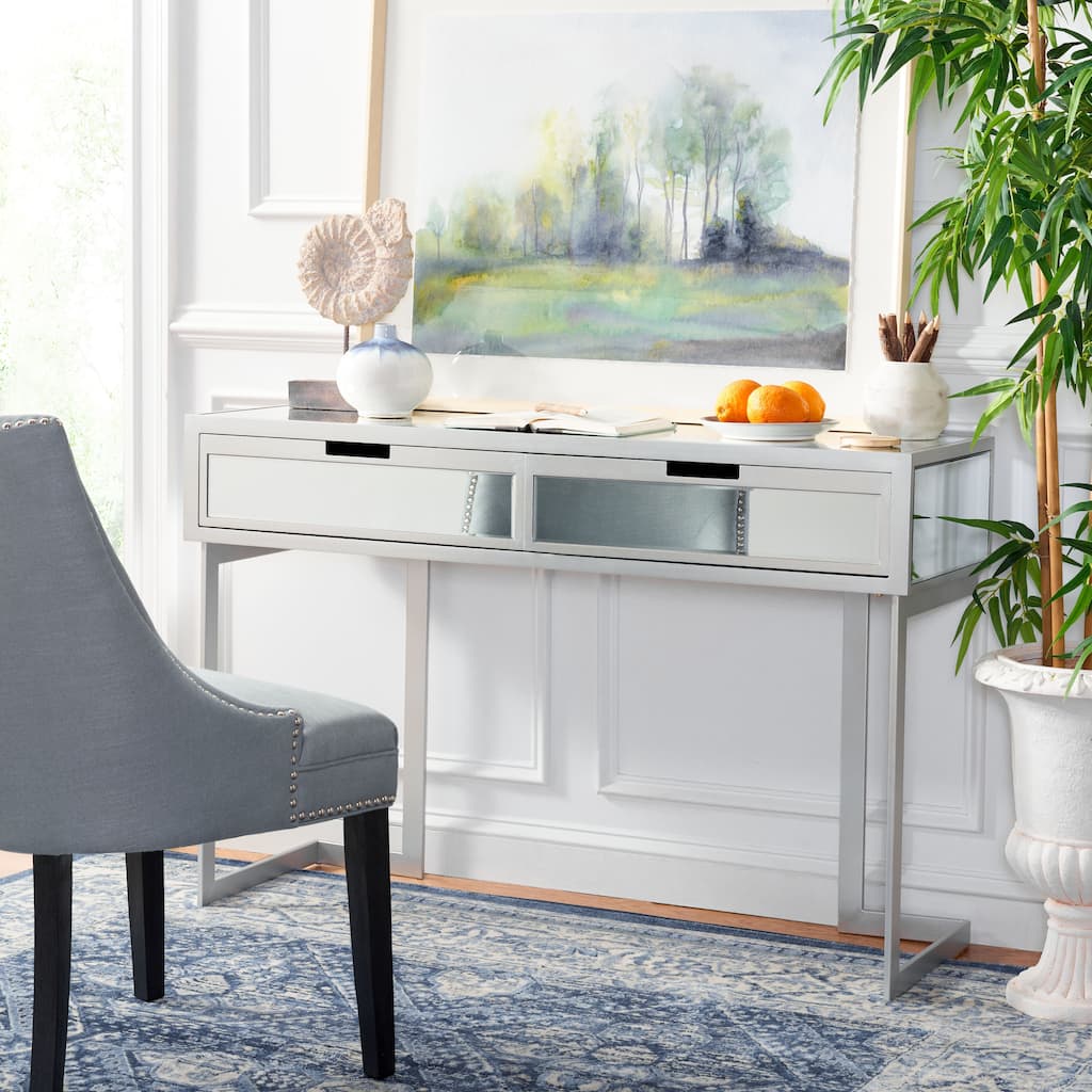 SAFAVIEH Trula 2-Drawer Mirrored Desk