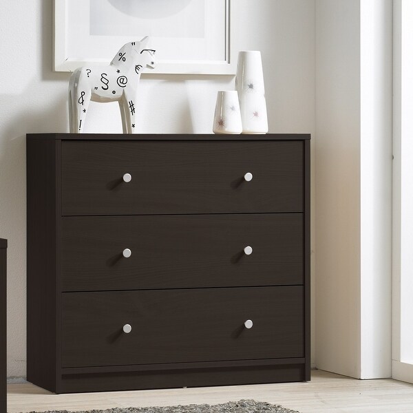 Dark brown 3 drawer dresser sales