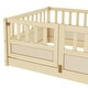 preview thumbnail 37 of 39, Twin Size Pine Wood Floor Bed with High Security Barrier and Door