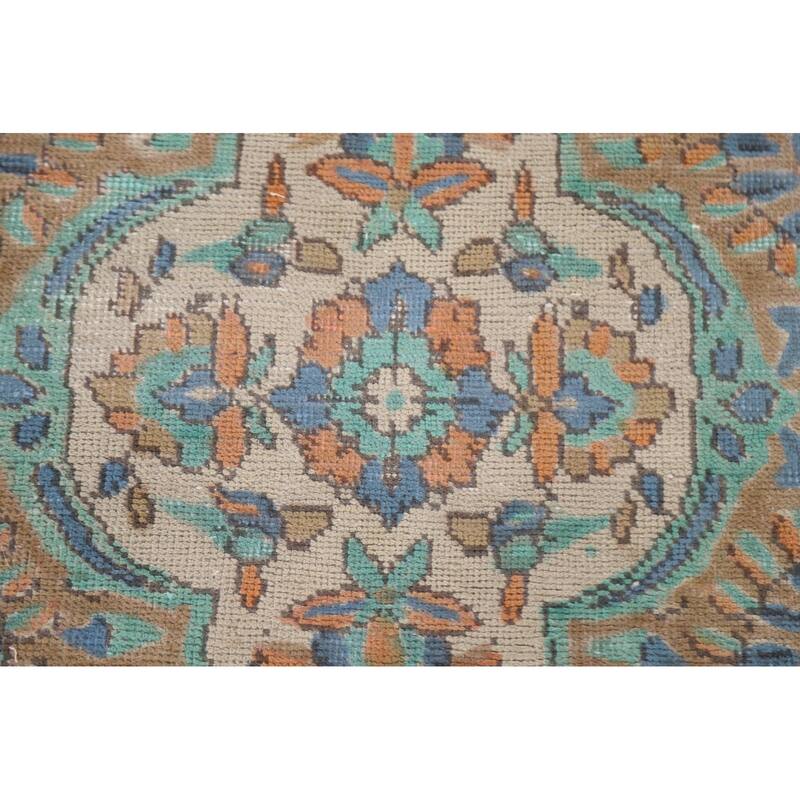 Hand Knotted Oriental 100% Wool Carpet Traditional Medallion Green Tabriz Area Rug - 12' 7'' X 9' 7''